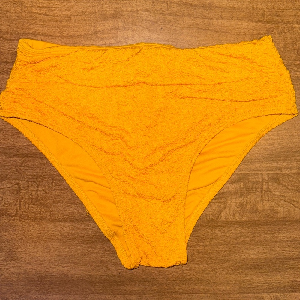 yellow textured swim bottoms